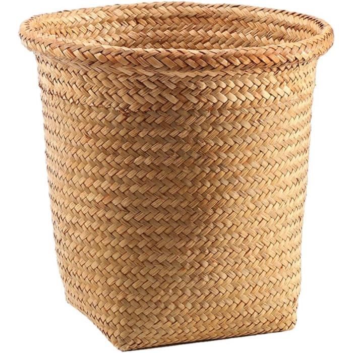 XinYuan Tri des poubelles en rotin Naturel Poubelle à ordures (Color : Brown, Taille : 49 * 49 * 31CM