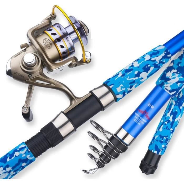 WEYECanne à pêche professionnelle Super Hard Carbon télescopique longue et courte distance