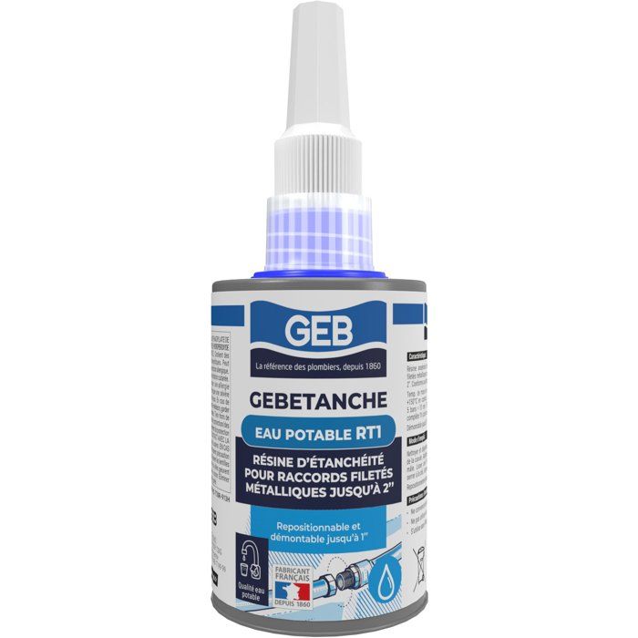 Résine détanchéité Gebetanche RT1 - GEB - Compatible eau potable - 75 ml