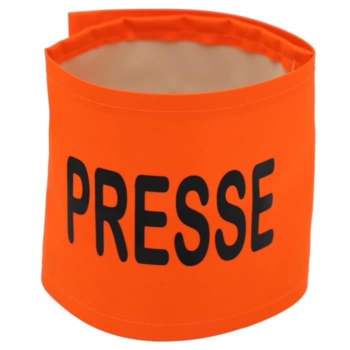 Brassard de sécurité haute visiblité - PRESSE - orange fluo