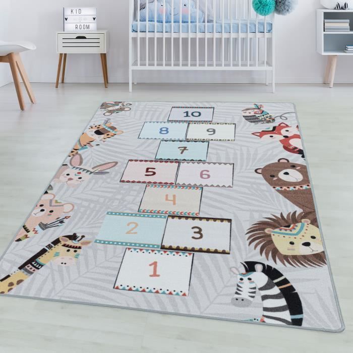 Tapis De Jeu Enfant Cœurs Arc-en-Ciel - 120x170cm - Antiallergique Et Résistant - Pour Chambre