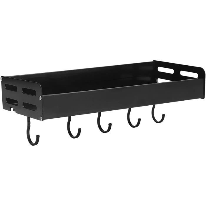 Étagère Murale Inox 304 Avec Crochets - Capacité 20kg - Pour Cuisine/salle De Bain - Longueurs 40-100cm