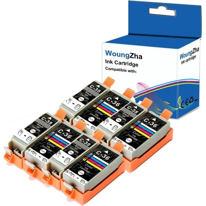 Pack 4 Cartouches Compatibles Canon PGI-35XL & CLI-36XL – Noir, Cyan, Magenta, Jaune