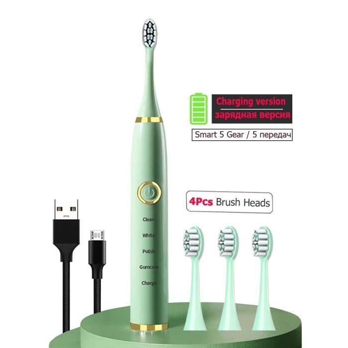 Brosse à Dents électrique Sonique Pour Adultes - Avec 2 Têtes De Rechange Offertes !