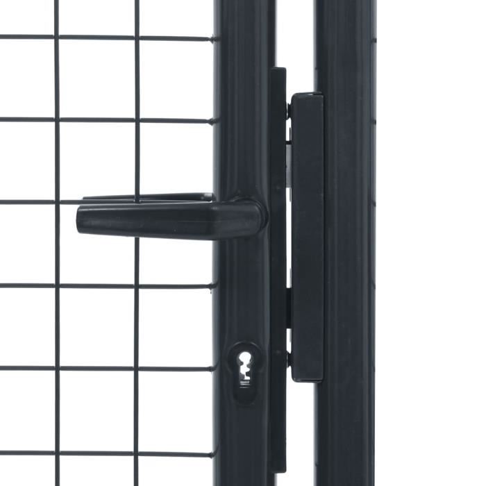 Haute qualité Portail Portillon de jardin en maille - Portail de Clôture Acier galvanisé 100 x 175 cm Gris *845512