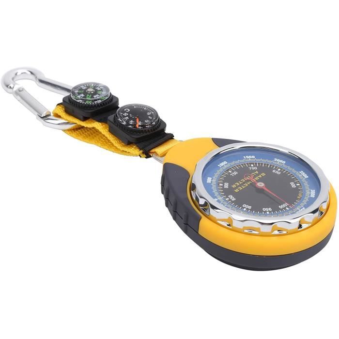 Alomejor Baromètre d'altimètre Portable Multifonctionnel 4 en 1 avec Outil de thermomètre à Boussole pour la randonnée en Plein air Camping Alomejor Baromètre d'altimètre Portable Multifonctionnel 4 en 1 avec Outil de thermomètre à Boussole pour la randonnée en Plein air Camping