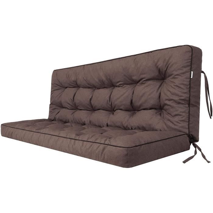 Coussin pour Palette extérieur balancelle Banc de Jardin avec Dossier. Imperméable et de qualité supérieure – XL - 180CM