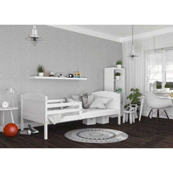 Lit enfant mati 90x190 blanc - blanc livr&eacute; avec sommiers