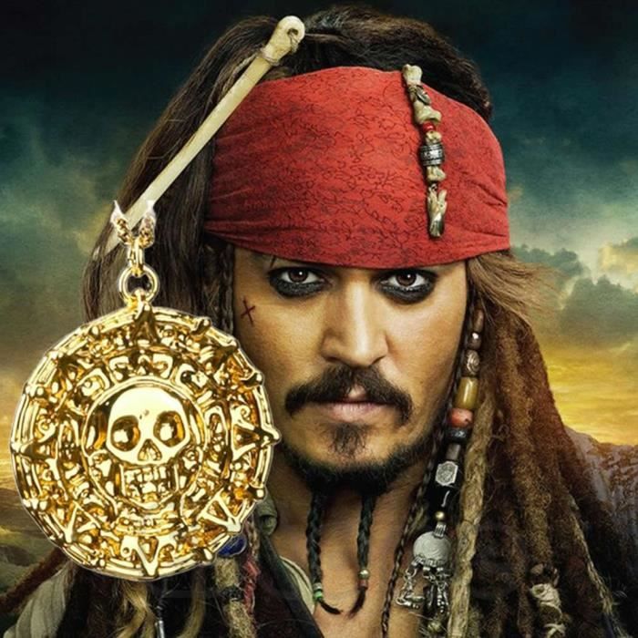 papapanda Pirate Jack Boussole Collier Azt/èque Or Cara/ïbes