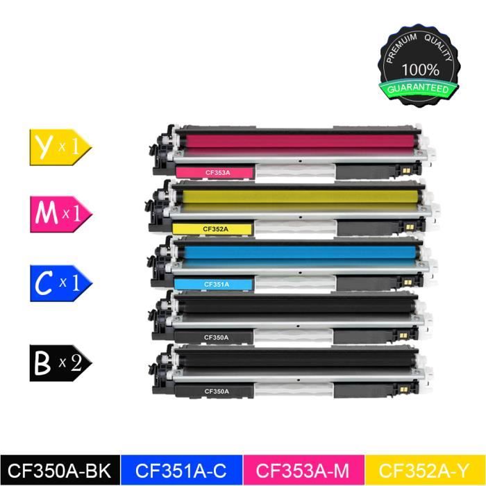 5 Pack 1 Set 1 Noir Hp Cf350 Cf351 Cf352 Cf353 Cartouches Toner Compatible Pour Hp Color Laserjet Pro Mfp M176n M177fw Prix Pas Cher Cdiscount