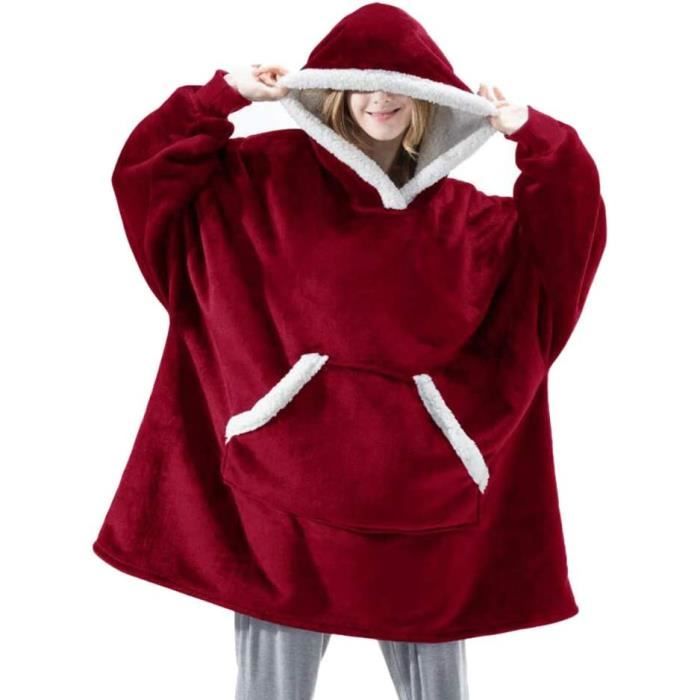 Sweat Plaid Ultra Geant Doux Plaid Capuche en Polaire Pull Chaud Oversize Sherpa Couverture pour Femme Homme Enfant Cdiscount
