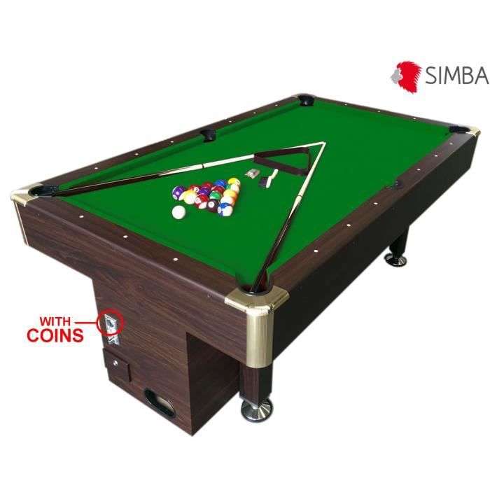 BILLARD AMERICAIN 8 ft table de pool Snooker avec une monnayeur életronique ZEUS