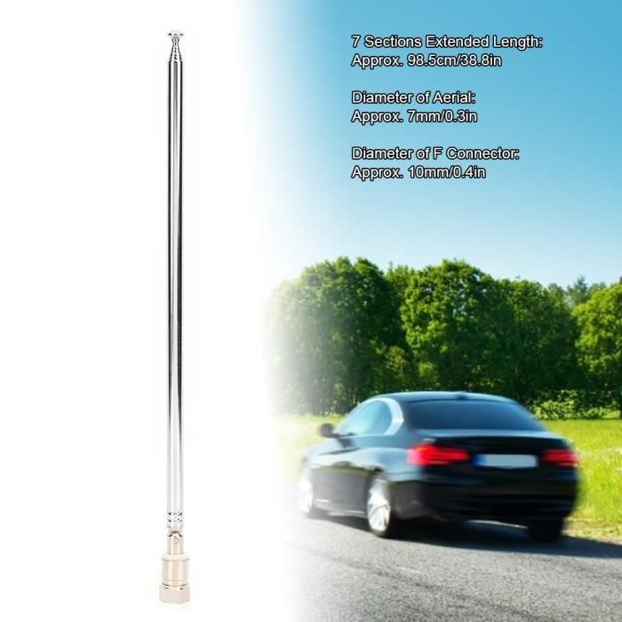38.8Po Antenne Télescopique 7 Sections De Voiture Connecteur F Universel  Pour Récepteur Av Radio Fm Dab -NIM - Achat / Vente amenagement interieur  38.8Po Antenne Télescopique - Cdiscount