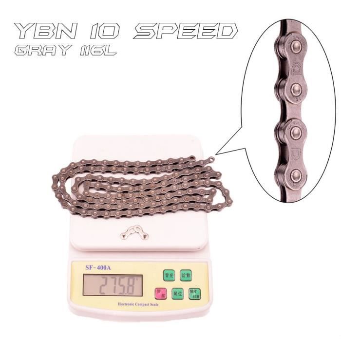 Chaîne Vélo 10 Vitesses FSC 116 Maillons - Compatible VTT Et Route, Or/argent, Garantie 1 Mois