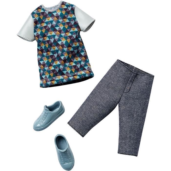 Tenue Tshirt et pantacourt pour poupée Ken - Vêtements et chaussures pour  poupées - Mixte - A partir de 3 ans - Cdiscount Jeux - Jouets