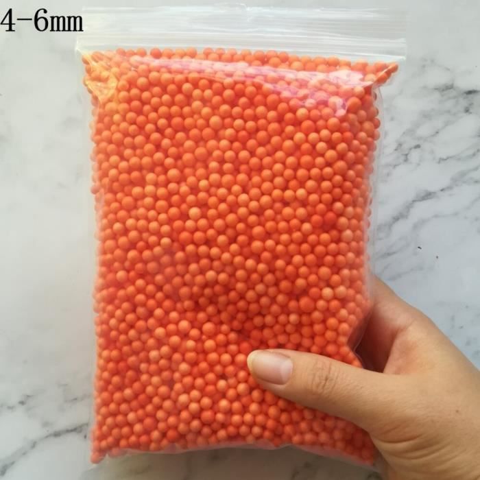 4-6mm Orange 15g - boules de boue de neige, 15000 pièces, petites perles de  mousse pour remplissage de boue