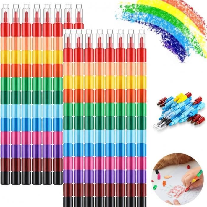 36 Paquets Crayons Multipoints Crayons Empilables non Affûtage Crayons Empilables Assortis en Plastique pour Fournitures de Bureau Maison Écoles de Garçons et Filles 