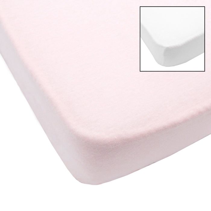 Lot de 2 Draps-housses Clevamama Draps Housse /Élastique pour Lit B/éb/é en 100/% Jersey Coton 60x120 Blanc