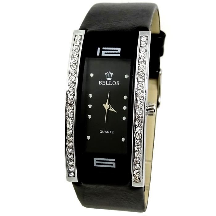 Montre Bracelet Femme Clasixx - Bracelet élastique Argent Et Noir - Neuf Avec étiquettes
