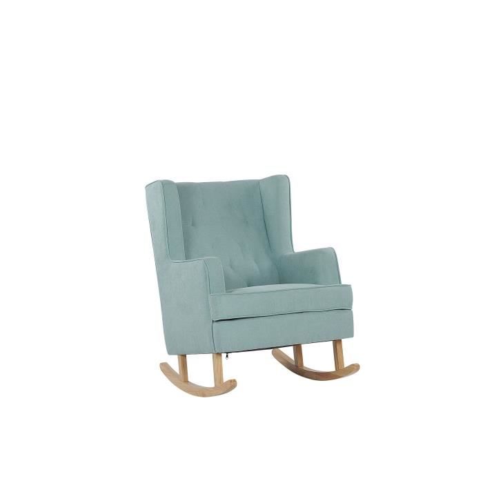 fauteuil à bascule en tissu vert menthe trondheim ii - beliani - relaxation - 1 place - classique - intemporel