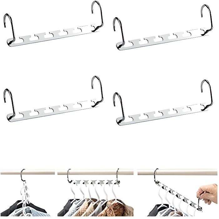 Lot De 6 Cintres Magiques Métal – Gain De Place, Organisateur Porte-manteaux