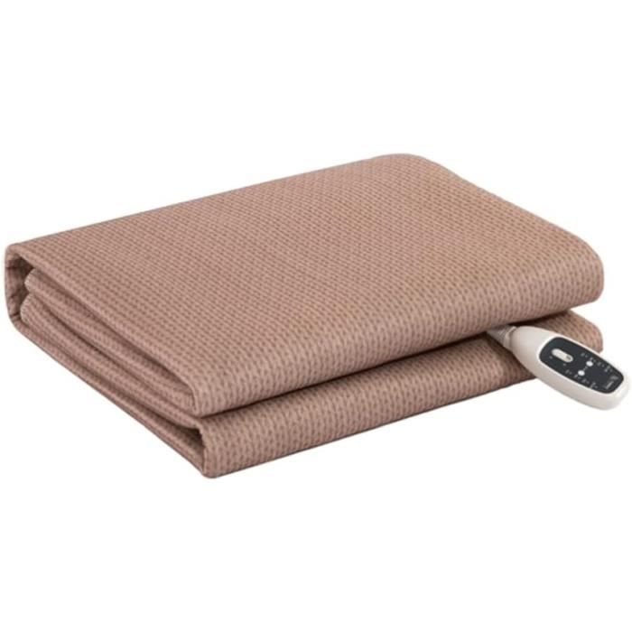 Couverture Chauffante Électrique 130x180 Cm - Double Face Polaire & Flanelle - 6 Niveaux De Chaleur - Gris