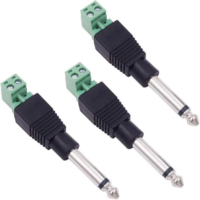 Adaptateur Jack 6.3mm Mono à Confectionner - DeleyCON 2 Pièces - Pour Câbles Audio Et Instruments