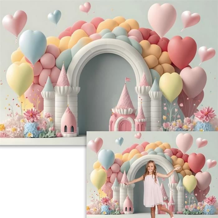 Toile De Fond Arche Rose 0.8x1.8m | Décoration Mariage Anniversaire Baby Shower