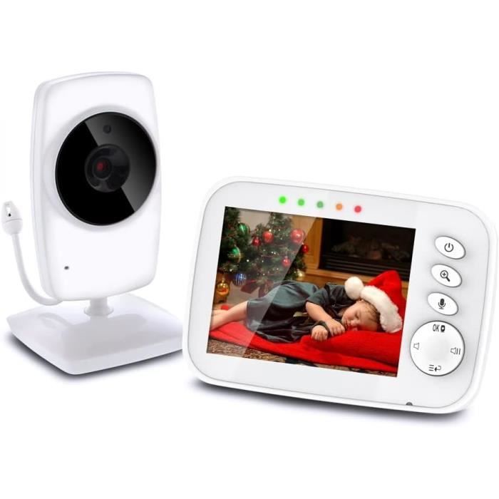 Babyphone vidéo Camera - CYVENSMART - 8 Berceuses - Vision Nocturne Infrarouge - Surveillance de la Température