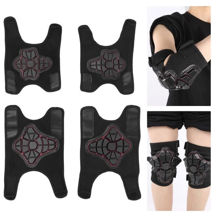 WOSAWE Adulte Kit De Protection Genoux - Équipement Professionnel Pour Moto Cross Vélo VTT (Longue Coudes & Genouillère