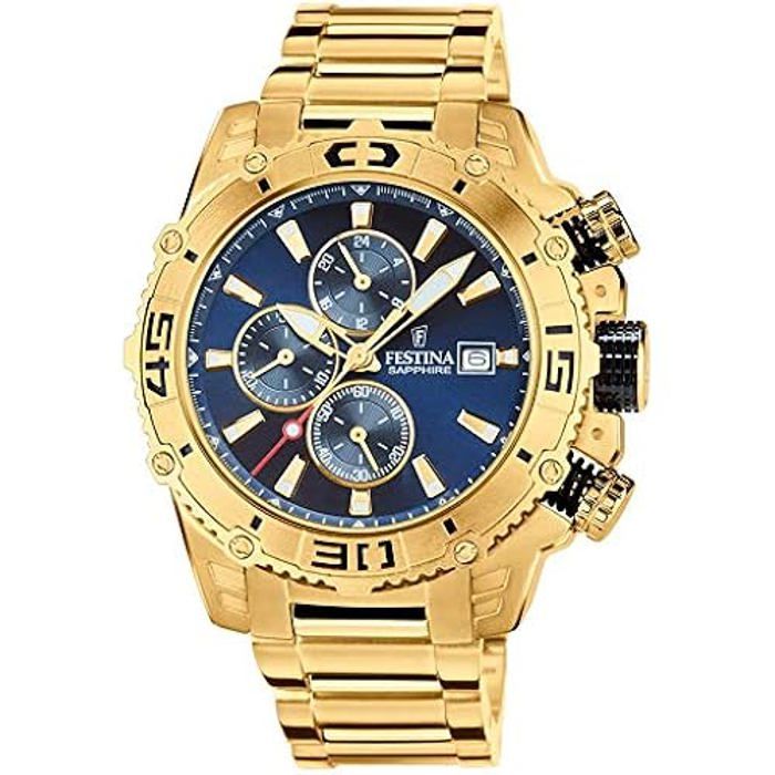 Montre de Sport - FESTINA - F20492/2 - Cuir Noir - Quartz - Étanche 5 Atm