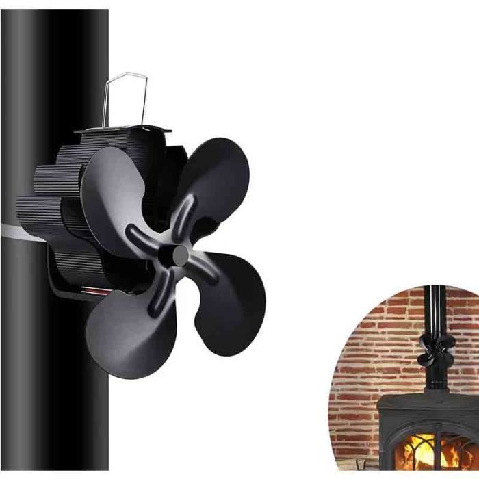 Ventilateur de cheminée avec plaque de base acier inoxydable noir 