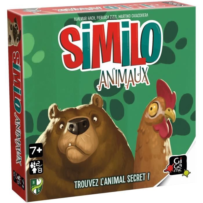 similo animaux - jeu de société - gigamic - multicolore - enfant - 7 ans et plus - 10 min - blanc