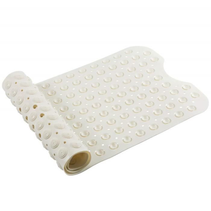 Tapis De Bain ADOV 100x40cm Anti-Dérapant - 200 Ventouses Et Trous De Drainage, Lavable Machine