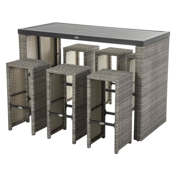 Ensemble Table Haute Et Chaises Tasmania 6 Personnes Marron Havane Achat Vente Ensemble Table Et Chaise De Jardin Ensemble Table Haute Et Cdiscount