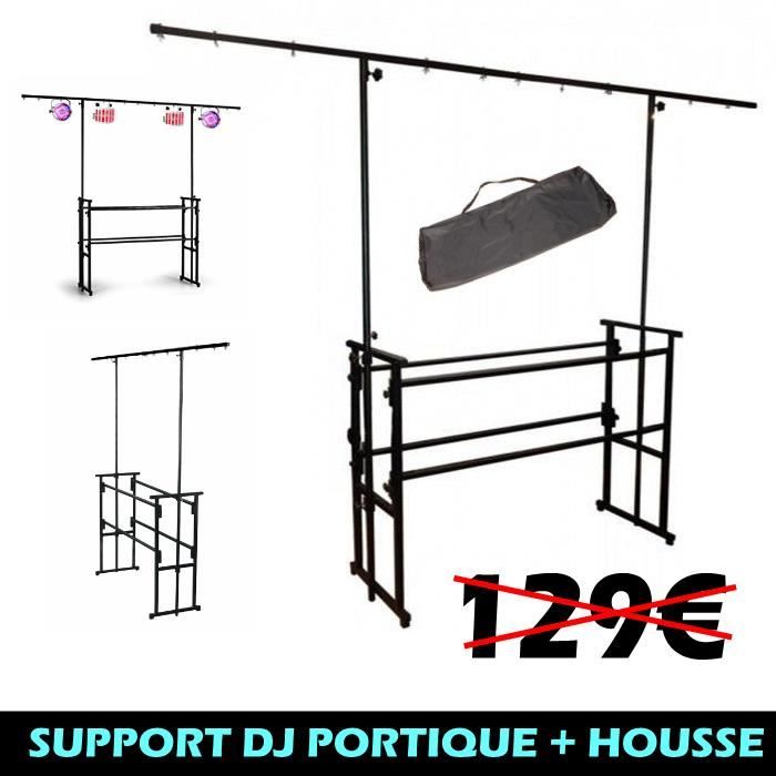 SUPPORT DJ MOBILE PRO AVEC PORTIQUE DE LUMIERE DS10 PA LIGHT SONO -  Cdiscount TV Son Photo