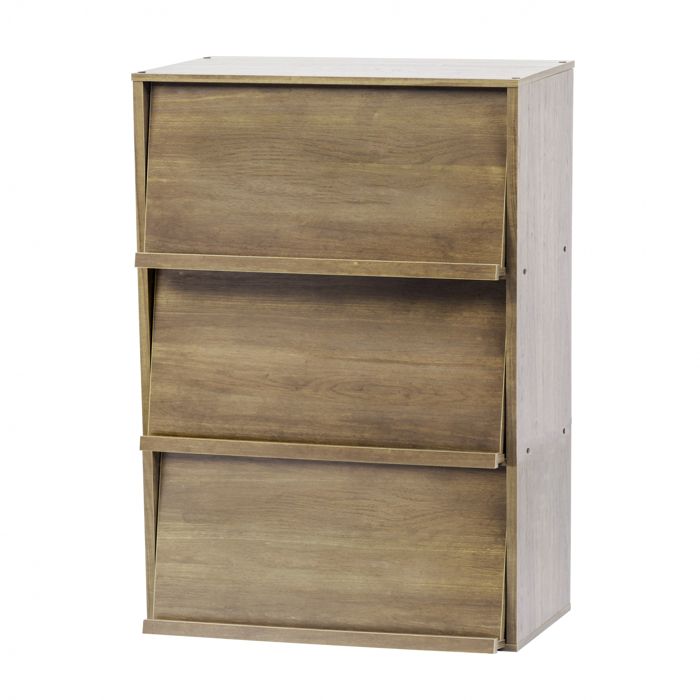Iris Ohyama Meuble Bibliothèque étagère de rangement avec 3 portes CHR-3 Marron Cendré L59 x P40.7 x H83.6 cm Iris Ohyama Meuble Bibliothèque étagère de rangement avec 3 portes CHR-3 Marron Cendré L59 x P40.7 x H83.6 cm
