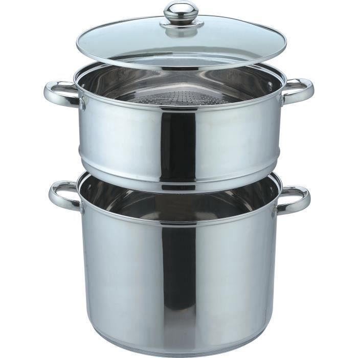 kamberg - couscoussier / cuit vapeur / faitout 3en1 - 8 litres - acier inoxydable haute qualité - tous feux dont induction