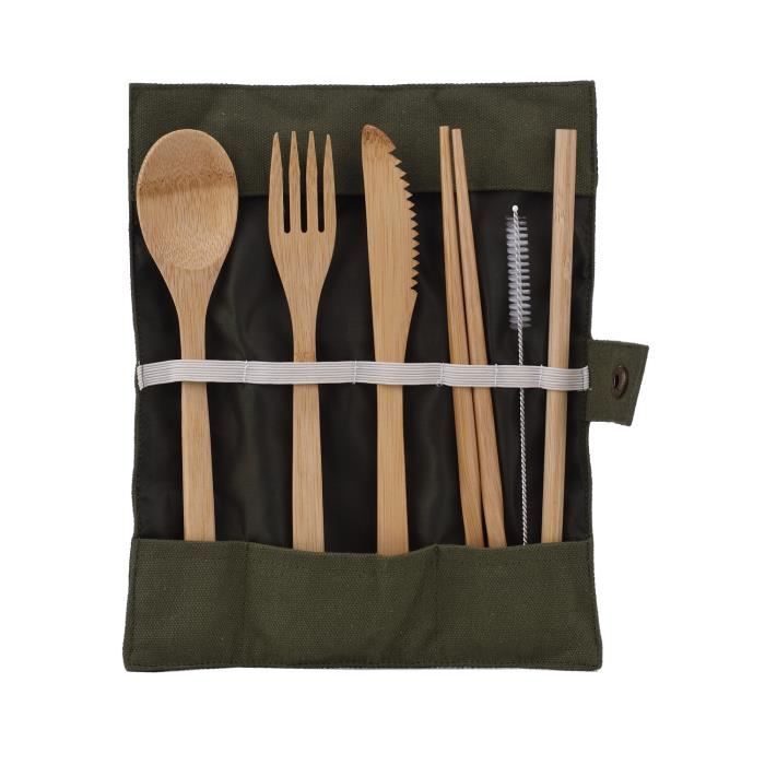 Set Vaisselle Camping 2 Personnes Couverts Camping Acier Inoxydable Pour 2 Personnes - Set 10 Pièces Portable - Pique-Nique Et Voyage Set Couverts Portable