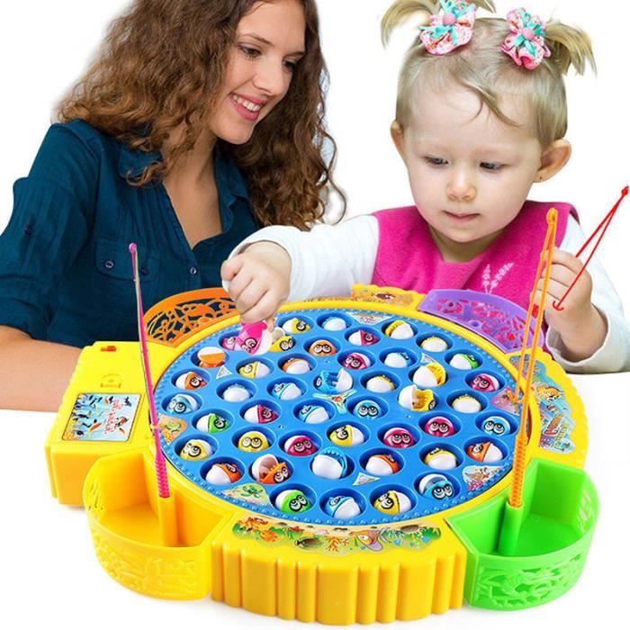Jeu De Pêche électrique Musical - 45 Poissons Et 4 Cannes | Jouet Enfant 2-6 Ans | Cadeau éducatif