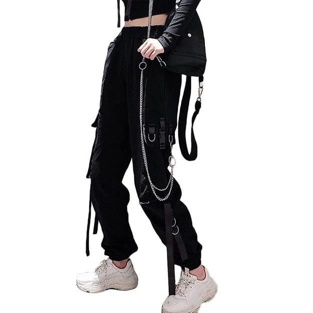 Pantalon Cargo Gothique Femme Marque Noir Fitness Multisport Confortable et R sistant