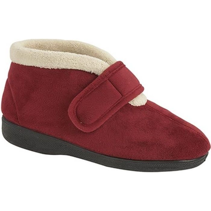 Chaussons Femme Amelia Rouge Fermeture scratch et m moire