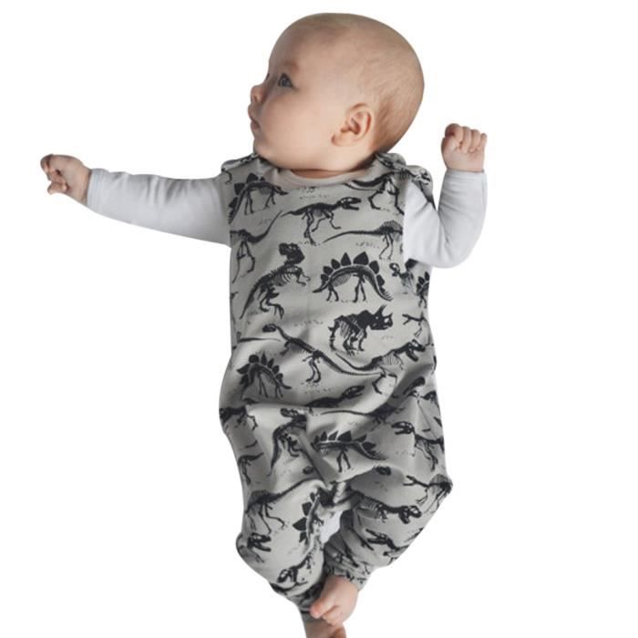 Nouveau Ne Bebe Enfants Bebe Garcon Fille Imprimer Jumpsuit Romper Tenues Vetements Gris Gris Cdiscount Pret A Porter