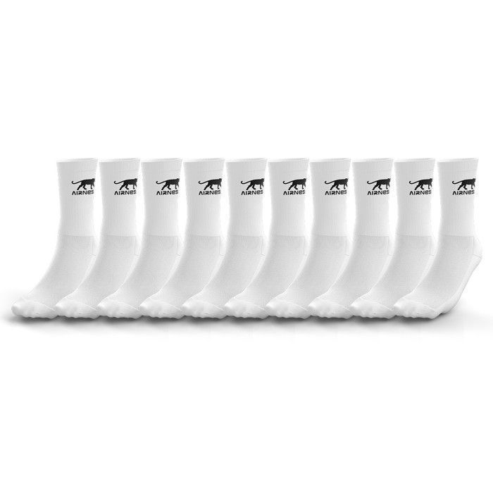 Lot De 10 Paires Chaussettes Blanches Unisexe Respirantes Coton - Taille 36-43 Sport Et Quotidien