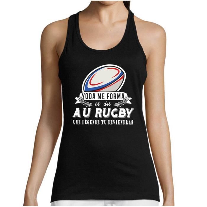 Rugby | Légende Yoda | Débardeur Femme Collection Sport Humour Geek pour Tous Les Sportifs Passionnés