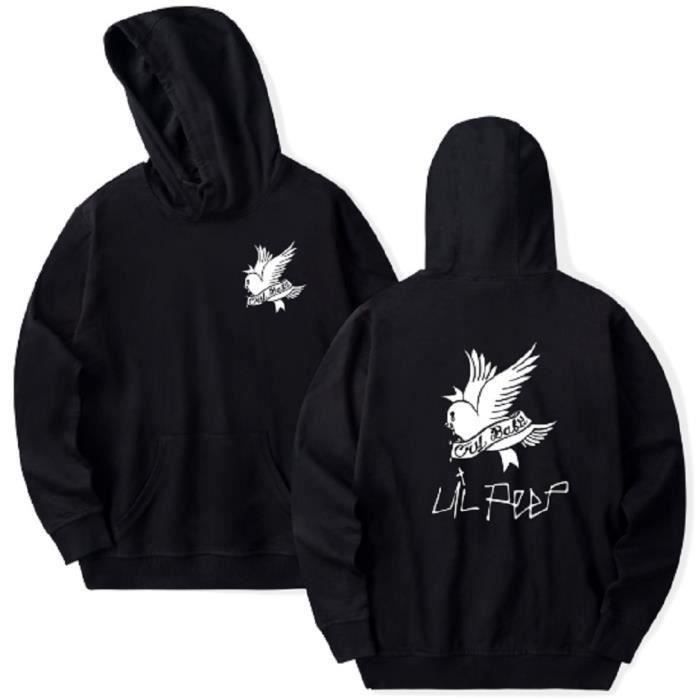 FUNMOON Sweat Femmes Shirt Lil Peep Casual Hoodie Pull Capuche Hip Pop Manche Longue Chaud Noir Noir Cdiscount Pret a Porter