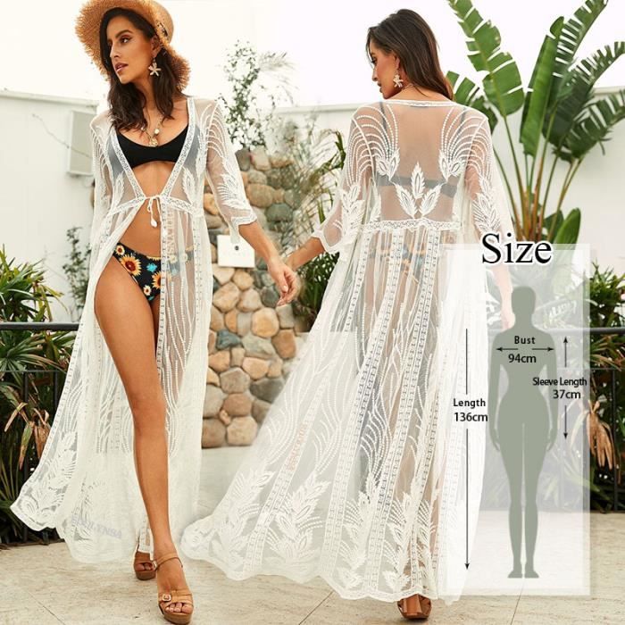 Robe Saida de Praia Type Q859 882 Broderie caftan plage tunique coton plage couvrir Bikini couvrir pareo