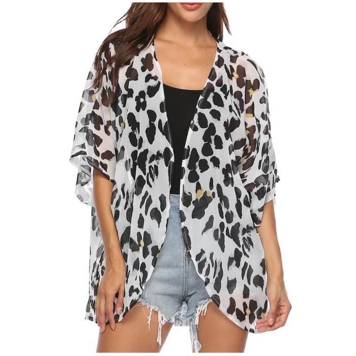 Robe De Plage Femme Cardigan Été Kimono Mousseline De Soie Cache Maillot De Bain Taille Unique 227763 Robe De Plage Femme Cardigan Été Kimono Mousseline De Soie Cache Maillot De Bain Taille Unique 227763
