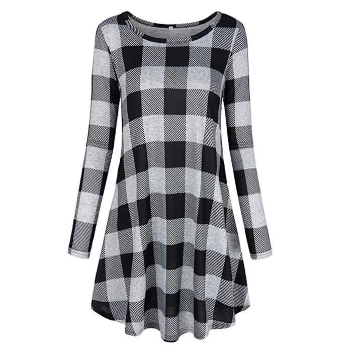 Robe décontractée à imprimé col rond