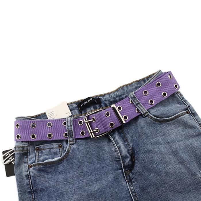 Ceinture Large Bohème En Cuir Synthétique - Style Vintage Avec Boucle Disco Creuse - Marron/Noir - 112cm